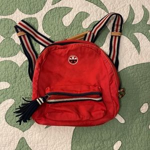 Candy Apple red Tory Burch mini backpack